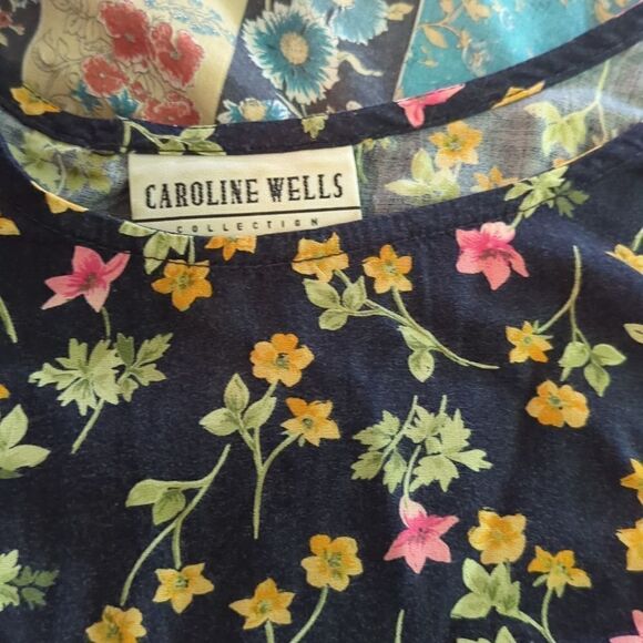 Vintage women's long floral print flowy dress size 12 - Picture 4 of 6